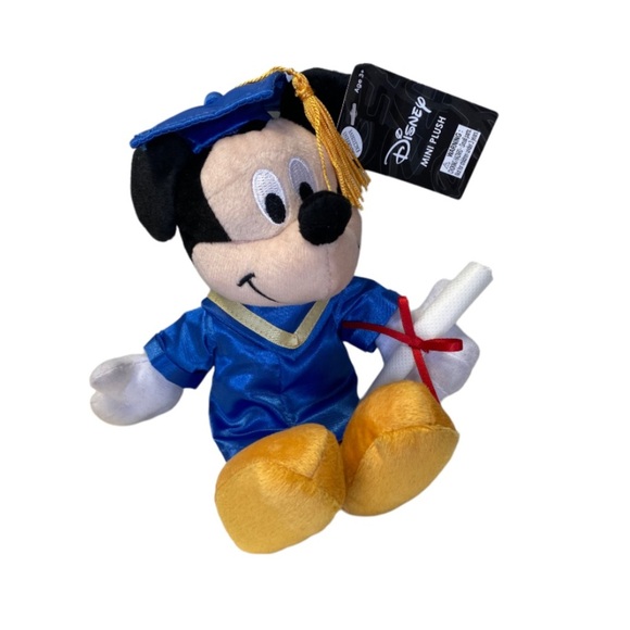 NWT Disney Mickey Mouse Plush 6" in Graduation Cap and Gown with Diploma - Picture 5 of 8